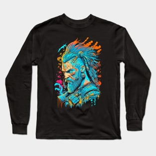 Neon Cyberpunk Viking - V1.05 Long Sleeve T-Shirt